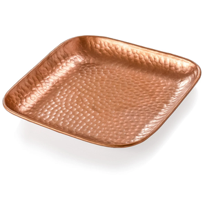 Brand New Eco-Friendly Indian Arts Copper Serving <b>Tray</b> hammered Polished For Wedding Party <b>Snacks</b> Serving <b>Tray</b> - Product Image 4