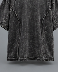 T-shirt rose uni surdimensionné pour homme, manches courtes, col rond, design superposé, style streetwear - Product Image 3