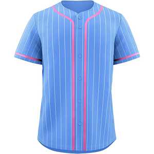 Maillot de baseball unisexe à manches retroussables avec boutonnière personnalisée, en maille respirante, à manches courtes et boutonnées sur le devant - Product Image 1
