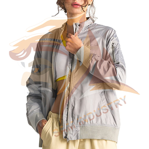 Solid Color High Street Fashion Casual <b>Women</b> Satin <b>Jacket</b> High Quality <b>Women's</b> Satin Polyester <b>Jacket</b> - Product Image 6