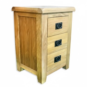 Meuble de chambre à coucher en bois de caoutchouc et pin durable, fabriqué au Vietnam, table de chevet en bois avec 3 tiroirs, design traditionnel antique - Product Image 6