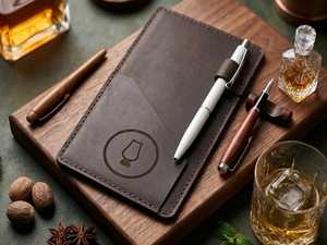 สมุดใส่บิลหนังแท้พิมพ์ลายตามสั่ง สำหรับร้านอาหาร ร้านกาแฟ ขายส่ง รุ่น LBH-0201 - Product Image 4