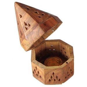 Brûleur à Bakhoor en bois traditionnel, porte-encens arabe, accessoire de décoration pour la maison - Product Image 3