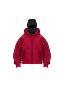 เสื้อฮู้ดซิปสีขาวสำหรับผู้ชาย ทรงโอเวอร์ไซส์ สีพื้น ดีไซน์กระเป๋าเสื้อ สวมใส่สบายๆ สำหรับฤดูใบไม้ร่วง ผลิตจากผ้าฝ้ายเฟรนช์เทอร์รี่ 100% - Product Image 5
