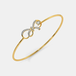 Elegante Brazalete de Oro con Lazo de Cinta y Diamante Cultivado en Laboratorio - Product Image 1