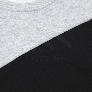 Suéter de Punto para Hombre, Cuello Redondo, Bloques de Color Gris, Negro y Blanco, Corte Regular, Estilo Casual para Otoño - Product Image 2