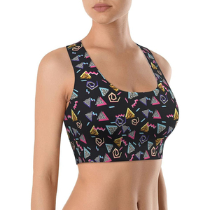 Sujetador deportivo de yoga de alto soporte para mujer al por mayor, transpirable, de Spandex/Nylon, con logo frontal personalizable, para fitness, gimnasio y ropa deportiva. - Product Image 5