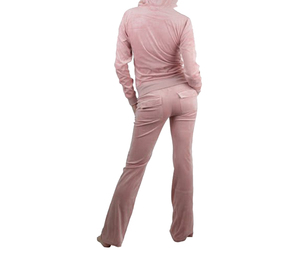 Women's Eco-Friendly Polyester/Cotton <b>V</b>-Neck Hooded Lightweight Tracksuit Full-Length Sleeves Side Pockets Regular <b>Fit</b> Casual - Product Image 4