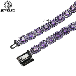 Indian Supplier <b>Statement</b> <b>Necklace</b> 925 Silver Black Rhodium Moissanite Cushion Cut Geometric Bead Chain Unisex Luxury Party - Product Image 4