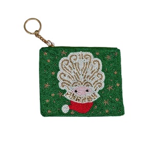 Vintage Style Seed Beads Embroidery <b>Custom</b> Size Beaded Coin Purse Travel Fashion Gift Boutique Brand - Product Image 1