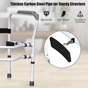 Barre de sécurité en acier pour toilettes avec pince de fixation intégrée – Équipement de sécurité pour salle de bain - Product Image 6