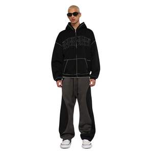 Pantalones de Hombre de Moda, Invierno, Gruesos, Antiarrugas, Mezcla de Algodón, Estilo Urbano, Pierna Ancha, Dos Tonos, Tallas Grandes - Product Image 5