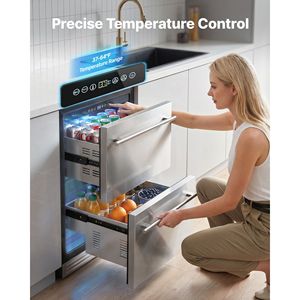 Réfrigérateur à boissons sous comptoir de 24 pouces, grande capacité, avec tiroirs en acier inoxydable 304 pour camping-car et installation compacte - Product Image 3
