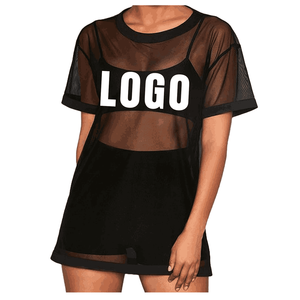 Cotton <b>Mesh</b> Breathable Crop <b>Top</b> <b>mesh</b> T-Shirt Custom Logo Plain Short Sleeves <b>Women</b> Crop <b>Top</b> Lounge Wear Ladies T-Shirt - Product Image 1
