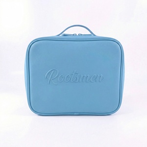 PVC Embossed Label Zipper Water Resistant Hanging Large Capacity Travel Fashion Cosmetic Bag with Custom Logo - Product Image 3