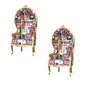 Sillas de trono de lujo de primera calidad con dosel, sillas de trono de madera maciza para uso en hoteles y bodas, precio al por mayor - Product Image 5