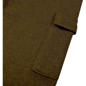 Ensemble deux pièces décontracté et chaud pour l'hiver, survêtement marron de sportswear OEM avec logo personnalisé imprimé, sweat à capuche à cordon et pantalon cargo - Product Image 6