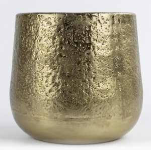 Macetero Moderno de Latón Martillado – Recipiente de Metal Dorado Texturizado para Plantas de Interior y Velas de Lujo - Product Image 4