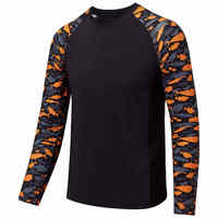 Chemise de pêche à manches longues pour garçons, personnalisable par sublimation, camouflage noir et orange, respirante, séchage rapide, protection solaire UPF 50 anti-UV
