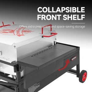 Cocina de gas propano de 2 quemadores con paleta agitadora de acero inoxidable para cocinar mariscos al aire libre en el patio trasero. - Product Image 5