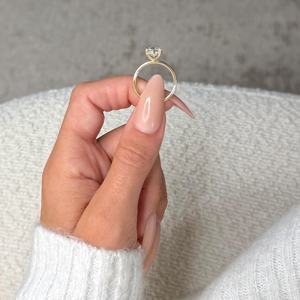 3 Carat Pear Cut Lab Grown Diamond 18K Gold Plated <b>Ring</b> for Women | IGI Certified <b>Solitaire</b> Engagement <b>Ring</b> Filled Diamonds - Product Image 5