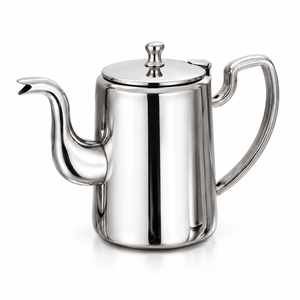Carafe à café en acier inoxydable avec couvercle, poignée ergonomique, bouilloire à bec de cygne pour servir le thé et le café - Product Image 1