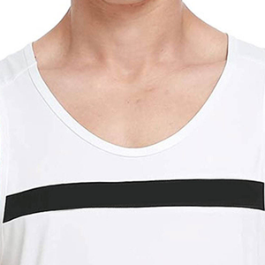 Débardeur blanc sans manches pour homme, col rond, couleur unie, vêtement décontracté, respirant, en polyester tricoté - Product Image 3
