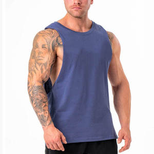 เสื้อกล้ามผู้ชายผ้าฝ้ายหนา 220 GSM แบบสั่งทำพิเศษ เสื้อกีฬาแขนกุด เนื้อผ้านุ่ม ระบายอากาศดี เหมาะสำหรับออกกำลังกาย ขายส่ง - Product Image 1