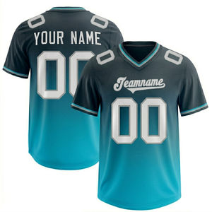 Camiseta de Fútbol Americano Personalizada con Cuello en V para Hombre, 100% Poliéster, Impresión Sublimada, Nombre del Equipo, Número, Corte Regular, Manga Corta - Product Image 4
