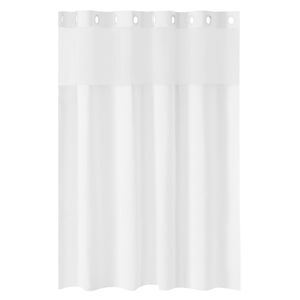 Tenda da Doccia 2-in-1 Impermeabile con Tessuto a Nido d'Ape e Rivestimento a Scatto 240 GSM, Design Senza Ganci, Finestra Trasparente - Product Image 5