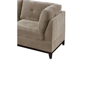 Ciniglia di cammello tessuto 7pc Set di mobili soggiorno con sezione L divano 2 cunei angolari 3 poltrone senza braccia 2 pouf trapuntati a vista - Product Image 2