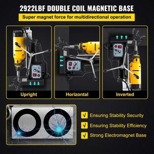 Trapano Elettromagnetico da 2 Pollici, 2922 libbre di Forza, Utensile per Foratura, Velocità Variabile 0-300 RPM, Trapano Magnetico con Diametro 2 Pollici - Product Image 4