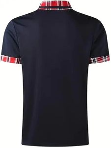 Camiseta Polo de Manga Corta para Hombre, Estilo Casual, con Parches, Cuello con Botones, Transpirable - Product Image 3