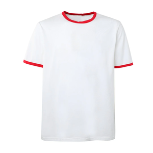 T-shirt personnalisé avec logo en lettres grecques pour homme, 100% coton, col rond, col contrasté, manches courtes, tee-shirt de sport uni, unisexe, OEM - Product Image 1