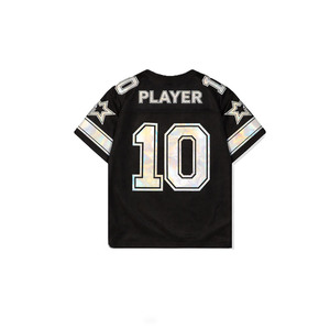 เสื้อเจอร์ซีย์อเมริกันฟุตบอลแบบโฮโลแกรมสั่งทำขายส่งสำหรับผู้หญิง สะท้อนแสง ลายดาว ตัวเลข ตาข่าย ทรงโอเวอร์ไซส์ สไตล์เรโทร เงาวับ ทันสมัย แฟชั่นสตรีท - Product Image 2