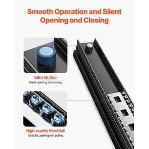 Guide per cassetti a scomparsa da 16 pollici con cuscinetti a sfera, a estrazione totale, per carichi pesanti, con capacità di carico di 260 libbre - Product Image 6