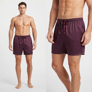 Shorts de nuit en satin à cordon de serrage pour femme, 100 % soie - Product Image 6