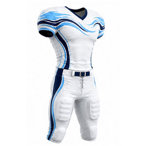 Uniforme de football américain personnalisé pour adultes, respirant, en polyester, vêtements d'équipe, logo personnalisé, nom de l'équipe, numéro, imprimé par transfert thermique - Product Image 4