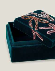 Custom Handmade Eco-Friendly Beaded Embroidered Birthday Gift Jewelry <b>Box</b> Customizable Size Logo for Modern Home Decor Whimsy - Product Image 2