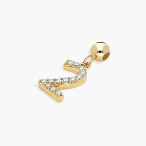 Pendentif lettre initiale en diamant de laboratoire, or blanc 14 carats plaqué rhodium, taille brillant, certifié IGI, bijoux de luxe - Product Image 5