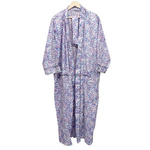 Bata de Verano y Otoño con Estampado Floral, 100% Algodón, 220g, Secado Rápido, Transpirable, Cuello en V, Cierre con Cinturón, Estilo Kimono, Casual para Mujer - Product Image 5