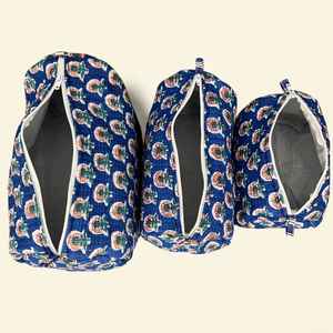 Juego de 3 Bolsas de Aseo Acolchadas de Algodón Hechas a Mano, Impermeables, con Diseño Floral, Organizador de Maquillaje y Joyería, Fabricante al por Mayor - Product Image 2