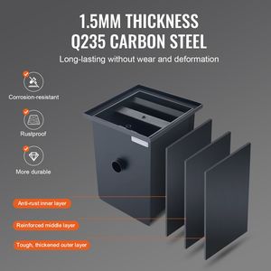Trampa de Grasa Comercial de Acero para Cocina, 8 LBS, Interceptor de Grasa de Acero al Carbono, Entrada Lateral, 4.6 GPM, para Aguas Residuales - Product Image 3