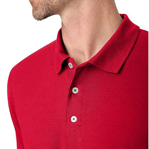 Polo Rojo para Hombre, Manga Corta, Casual, Liso, Tejido Transpirable, Logotipo Personalizado, OEM, ODM Disponible - Product Image 5
