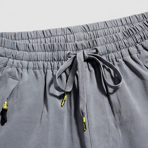 Pantalon cargo gris pour femme, taille mi-haute, cordon de serrage, coupe ample, longueur intégrale, plusieurs poches, style décontracté, pour le printemps - Product Image 6