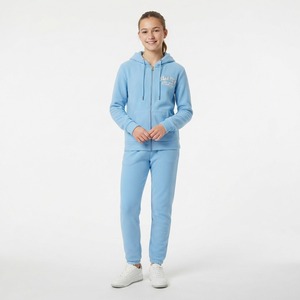 Chándal con Capucha Azul Marino para Niños, Sudadera con Cierre Completo y Bolsillos Laterales, Corte Holgado Informal, Ropa de Otoño, 100% Algodón - Product Image 3