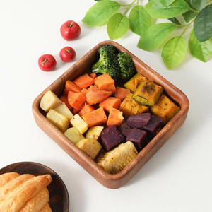 Bol octogonal en bois Ensemble de 2 assiettes à apéritif en bois de noyer Petits bols décoratifs pour servir des collations Fromage Exportateur en gros - Product Image 6