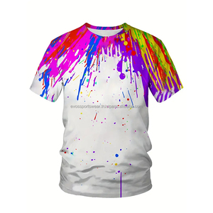 High Quality 100% Cotton Adults Men's Summer Solid Casual Shirts Digital Printing Satin Knitted Short Sleeve High Street Style - Product Image 1