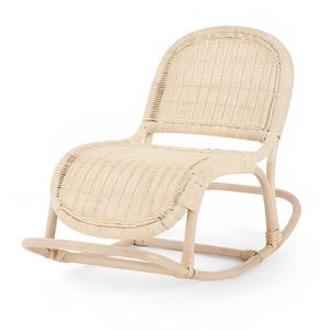 Fauteuil à bascule en rotin de petite taille pour tout-petits, chaise à bascule naturelle pour enfants, chaises à bascule en bois - Product Image 4