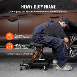 Taburete Mecánico Plegable con Ruedas de 40 Pulgadas, Capacidad de Carga de 450 Libras, 6 Ruedas Universales, Herramienta de Reparación de Automóviles - Product Image 3